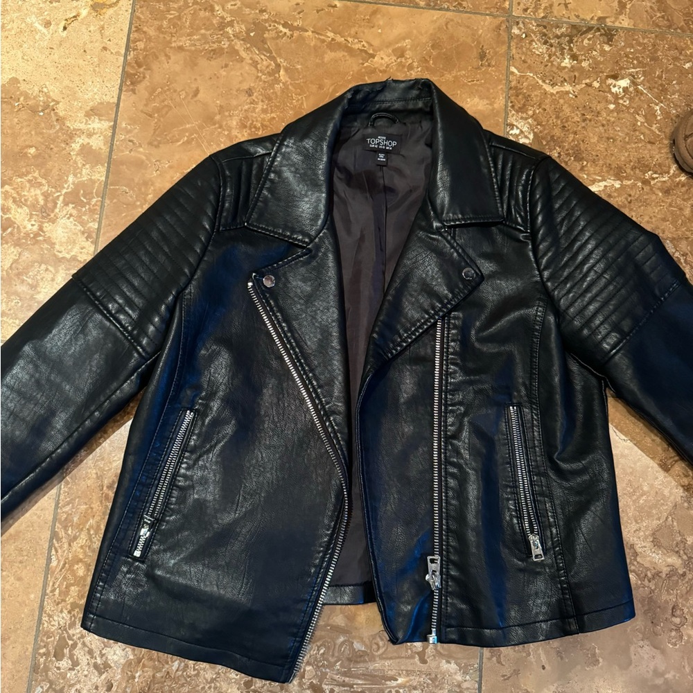 Topshop Black Faux Leather Jacket